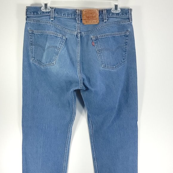 Vtg Levi's 501XX Jeans Mens 42x34(30) Blue Denim Button Fly Distressed Destroyed - Picture 5 of 9
